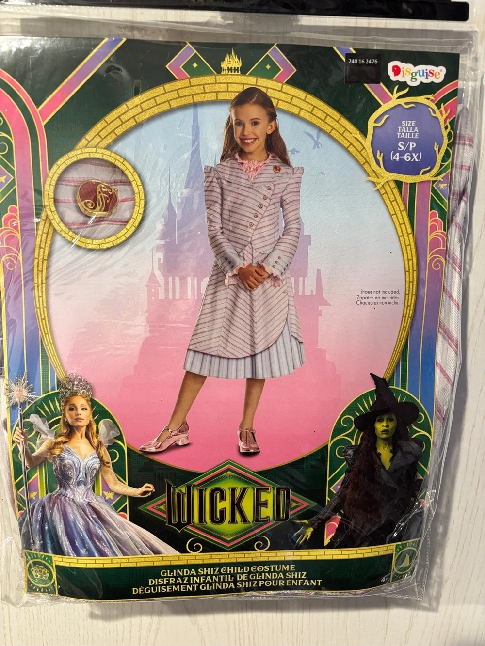 Wicked Glinda University Halloween Costume 4/6 Dress Movie Musical Girls Kids